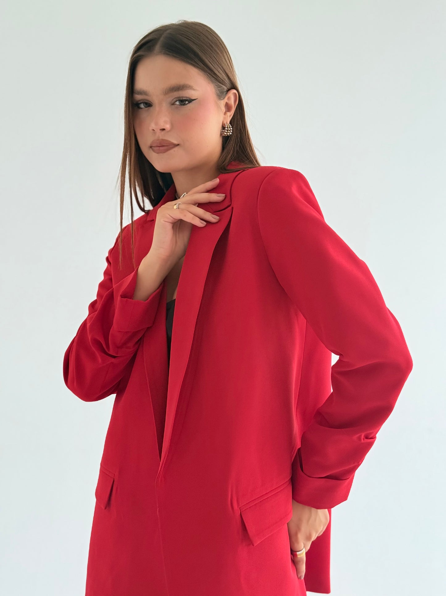 Ruffles blazer in Red