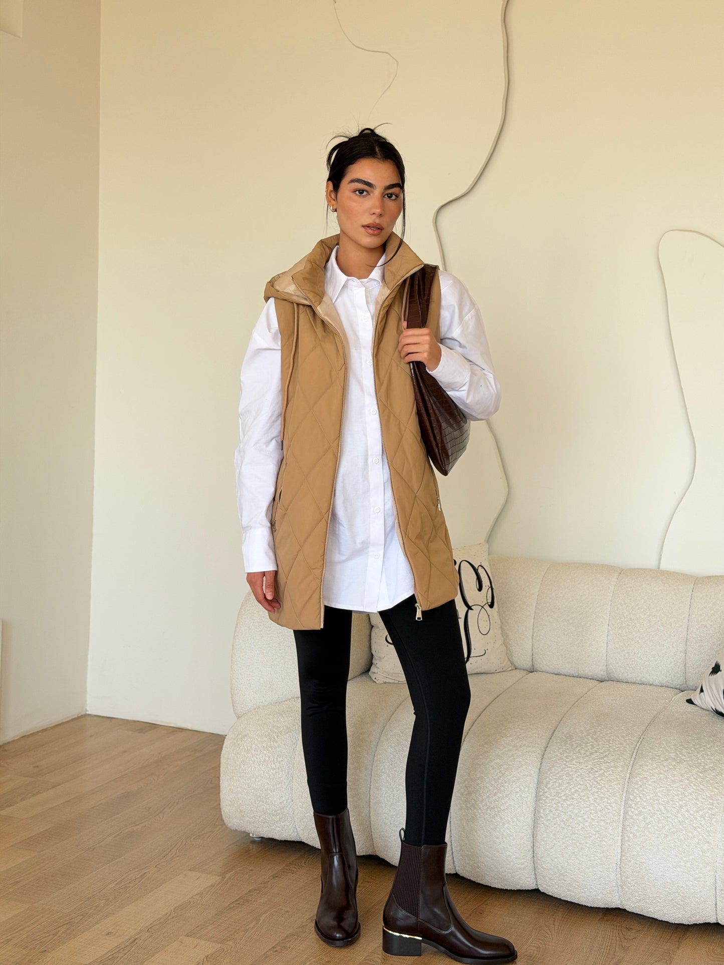 Bamb vest In Camel