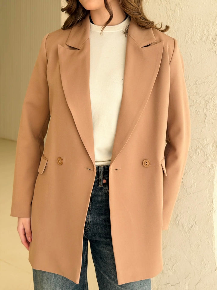 Relaxed fit blazer in beige