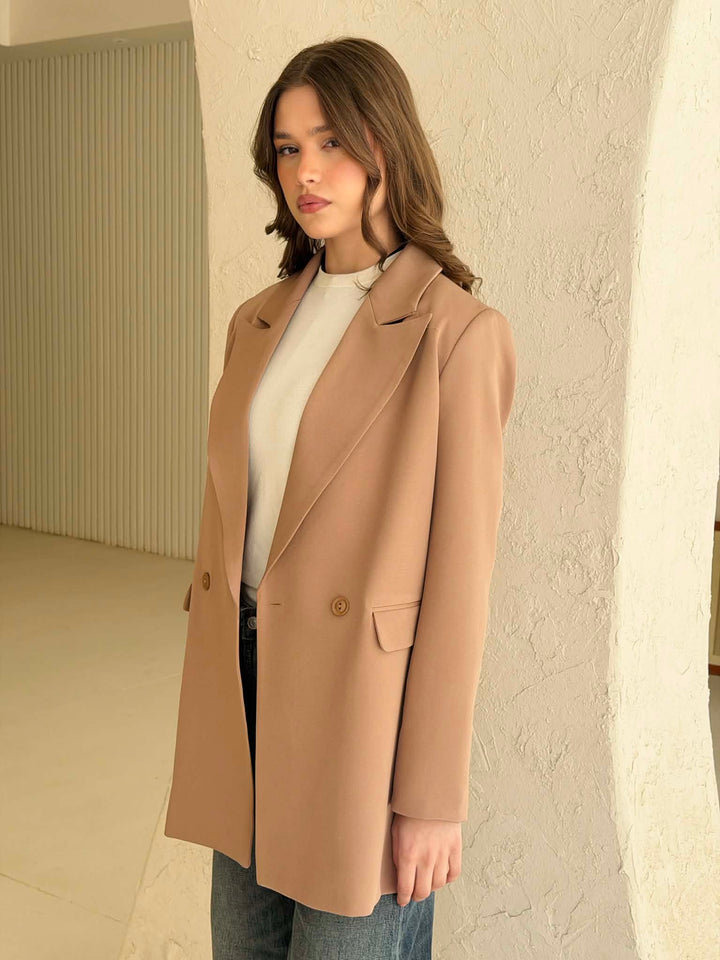 Relaxed fit blazer in beige