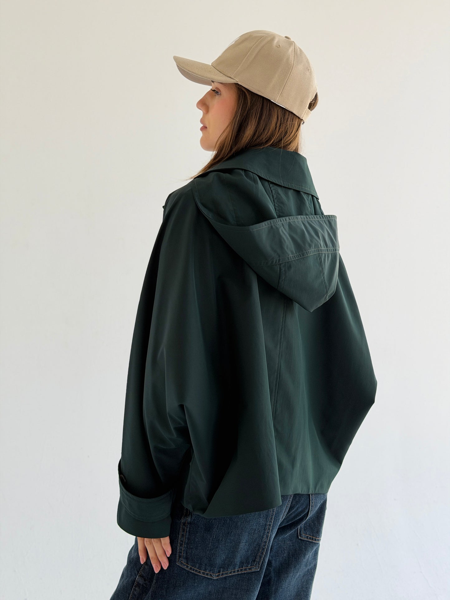 Oversized Edge Jacket In Forest Green