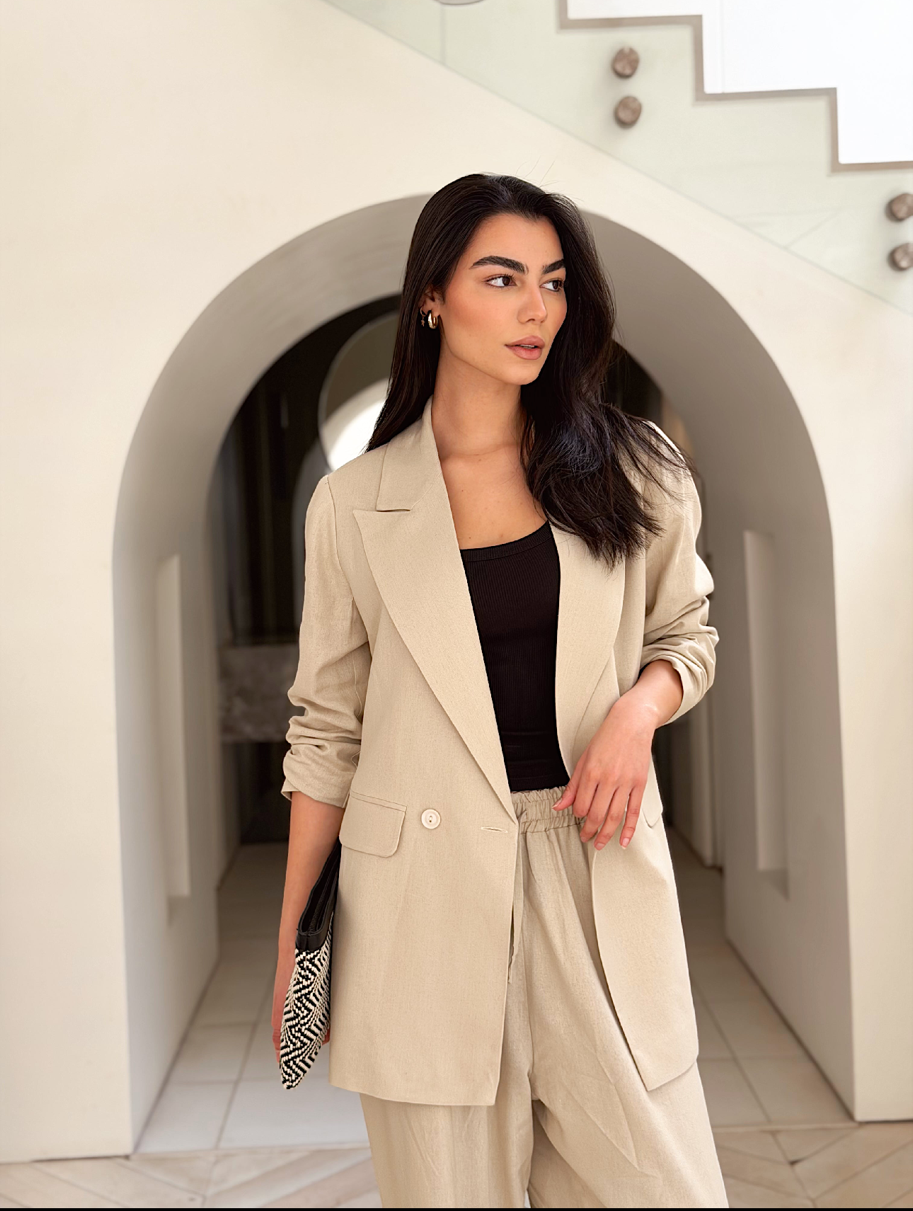 Linen Mood Blazer in Beige