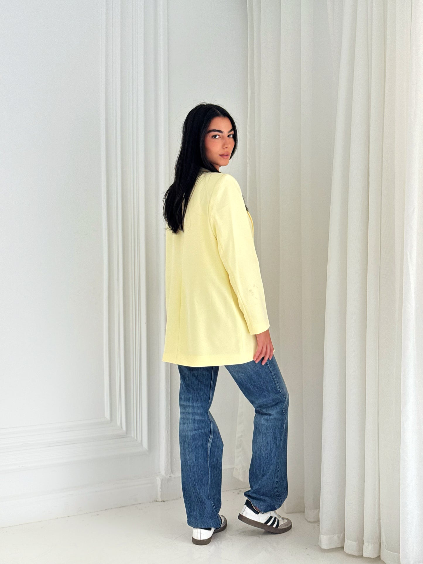 Relaxed Fit Blazer In Butter yellow