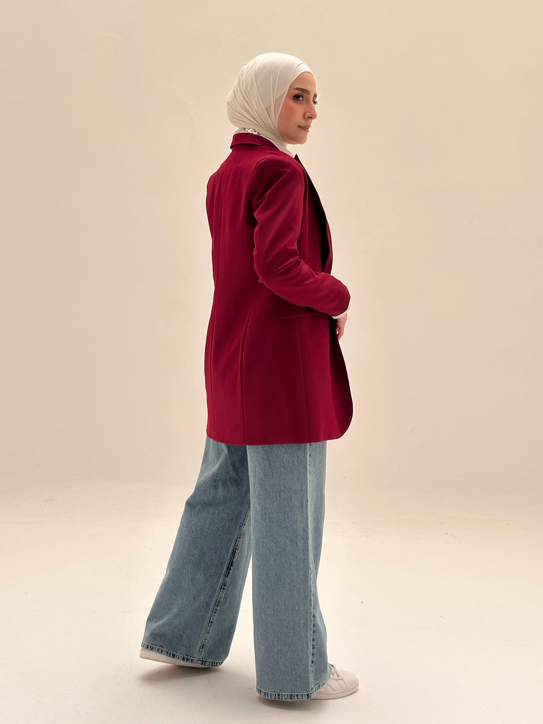 SLIM FIT DARK RED BLAZER