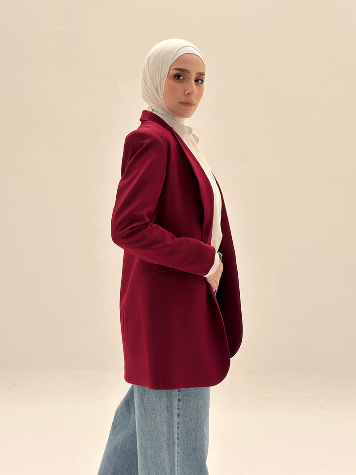 SLIM FIT DARK RED BLAZER