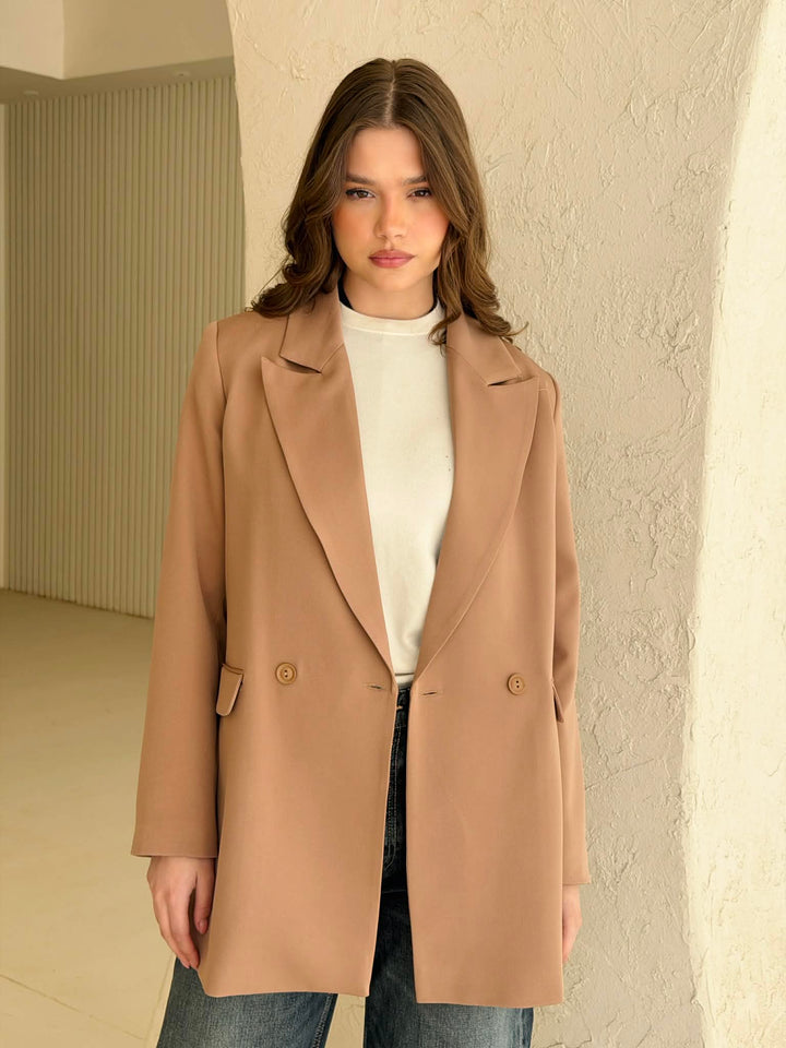 Relaxed fit blazer in beige