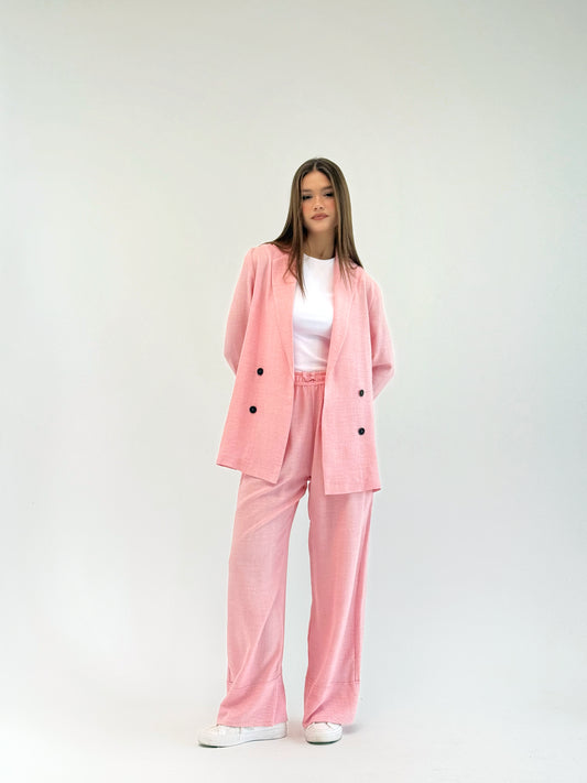 Effortlessly linen set in pink