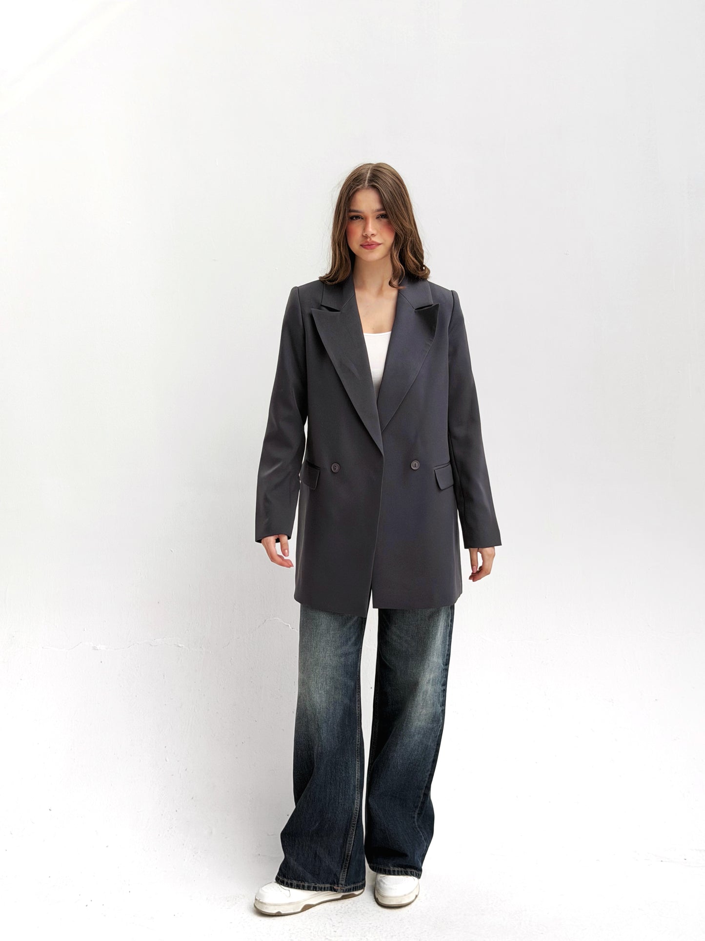 Relaxed fit blazer in Gray