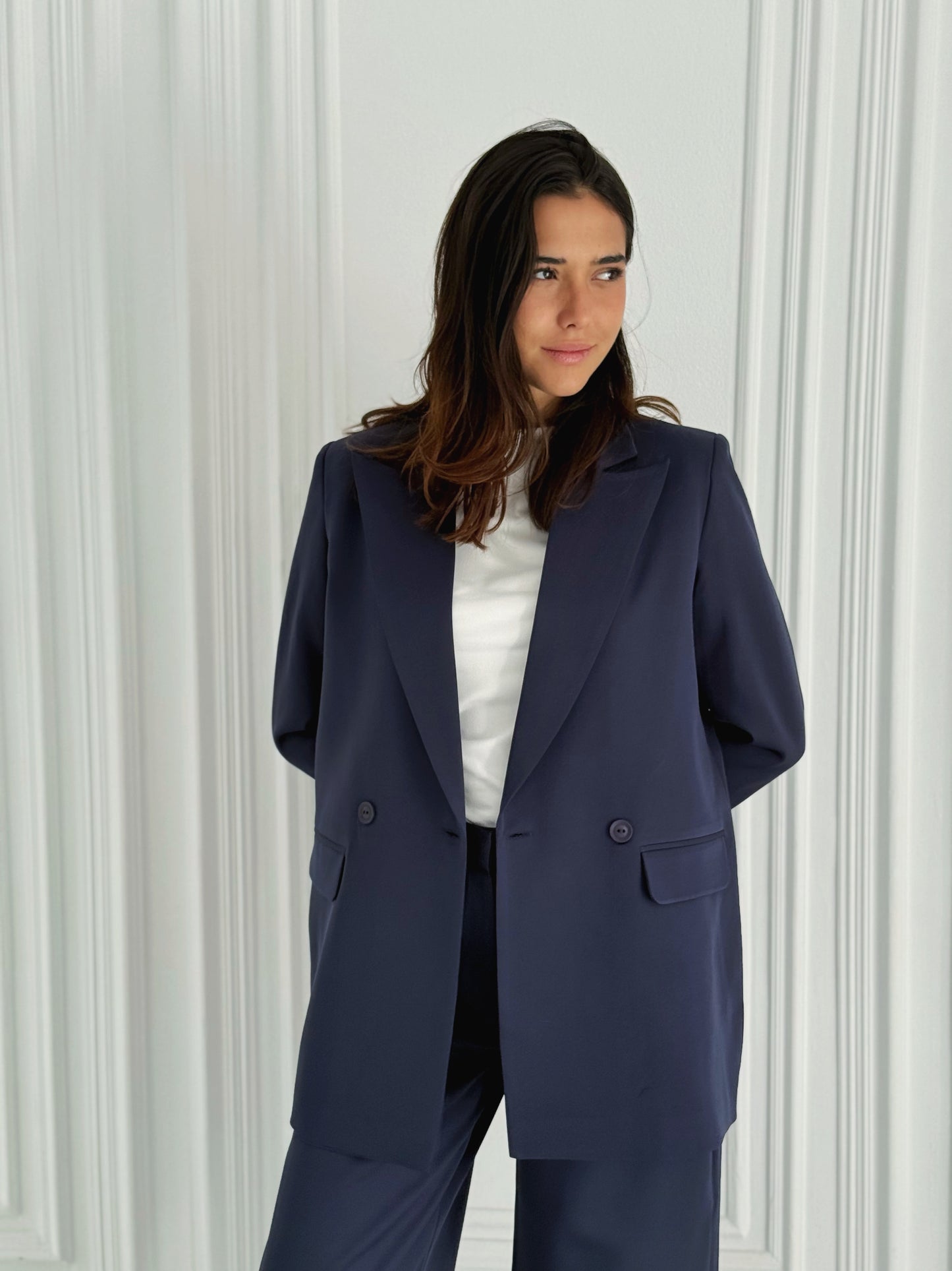 Relaxed Fit Blazer In Navy blue
