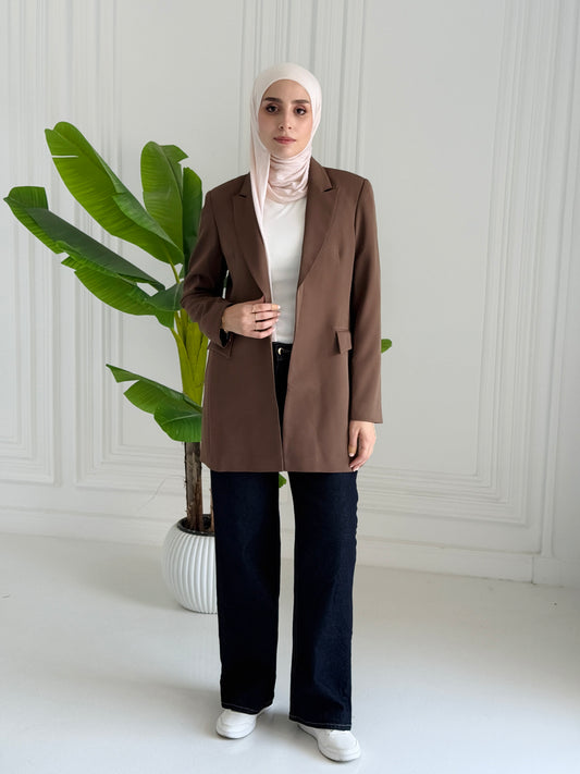 Slim fit brown blazer