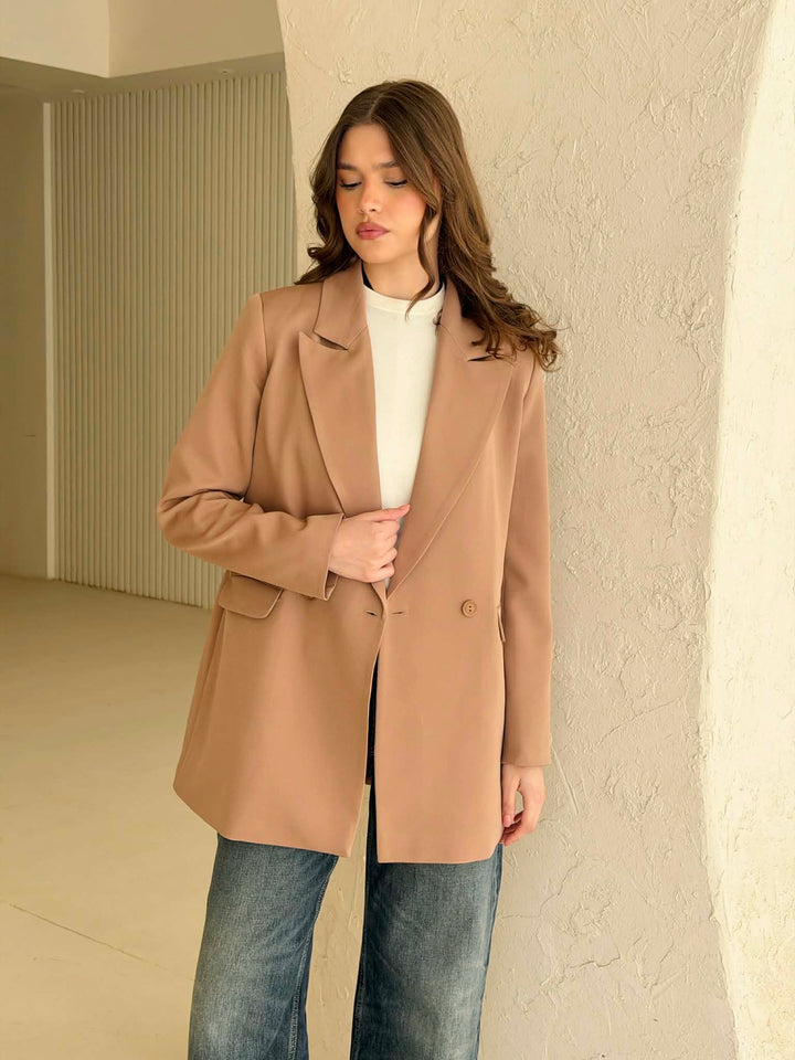 Relaxed fit blazer in beige