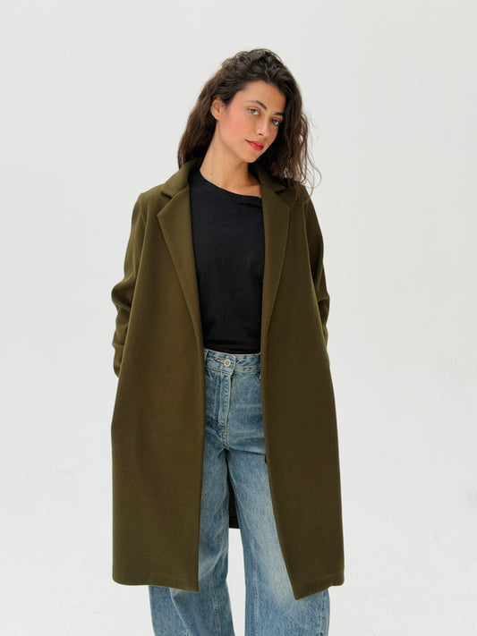 Everyday Wool Coat In Olive