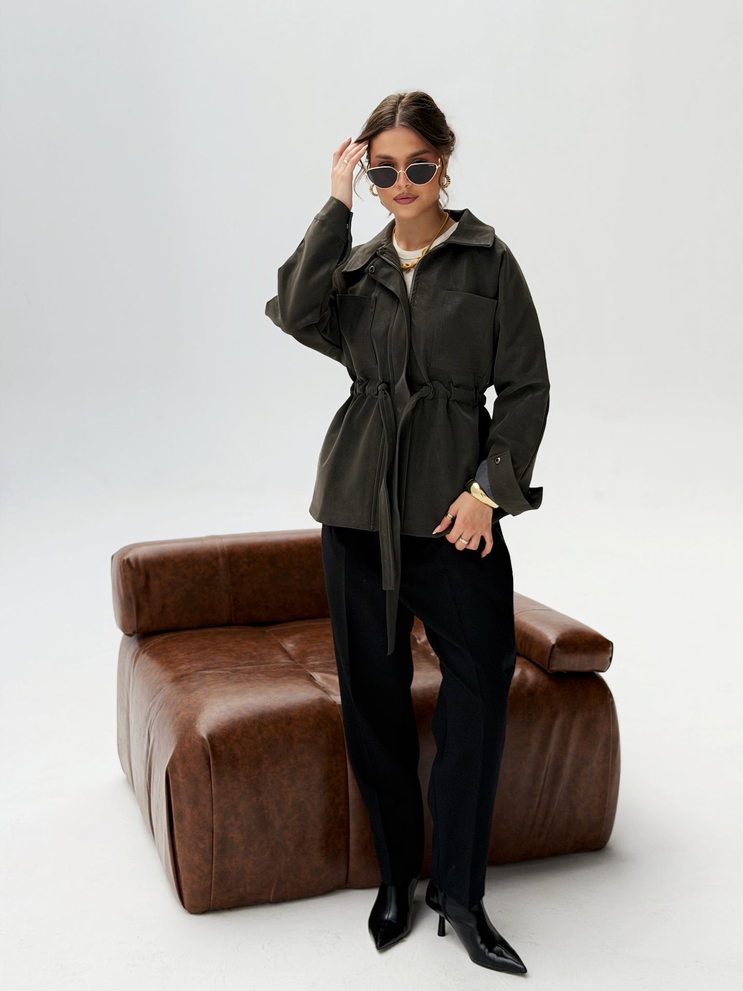 The Over-shirt Leather In Olive