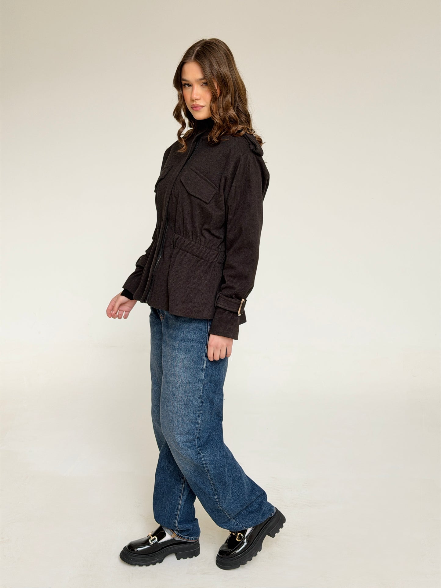 Wool Jacket In Dark Gray