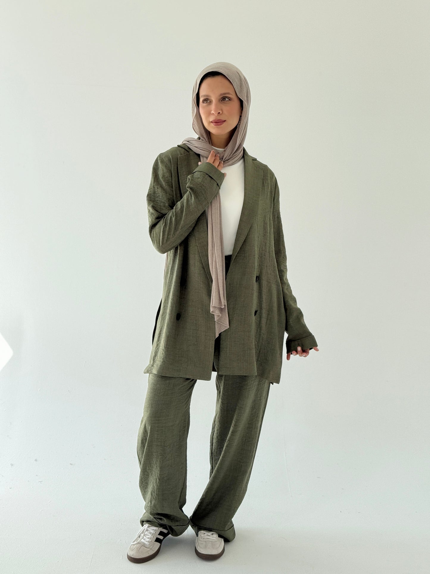 Effortlessly linen set in Olive