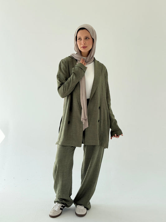 Effortlessly linen set in Olive