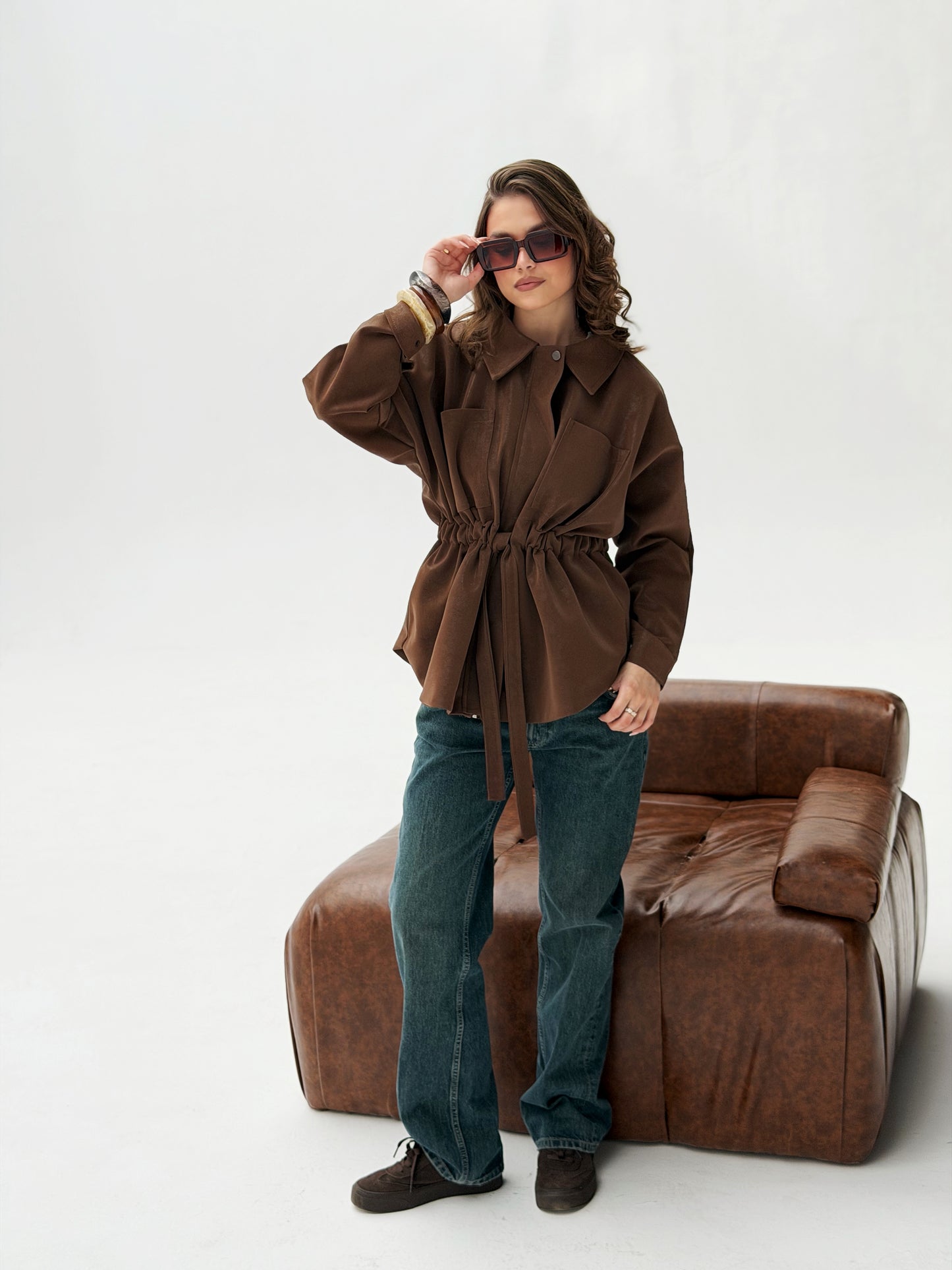The Over-shirt Leather In Brown