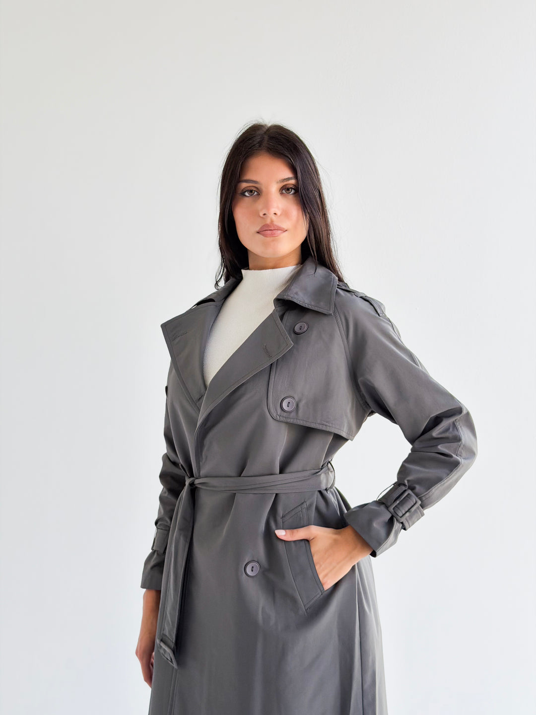 Signature trench coat in Gray