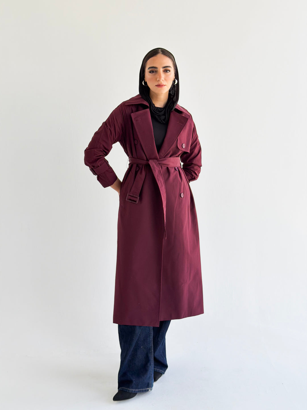 Signature trench coat in Burgundy