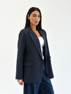 Striped Relaxed Fit blazer In Navy Blue