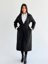 Signature trench coat (leather effect )in Black