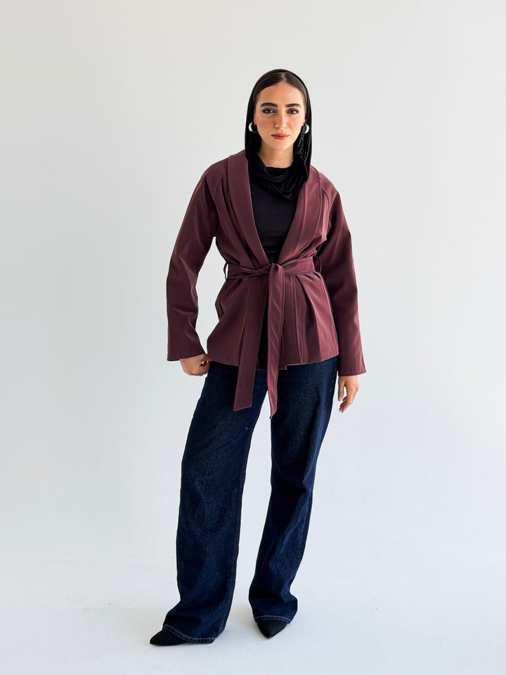 The icon Jacket in burgundy
