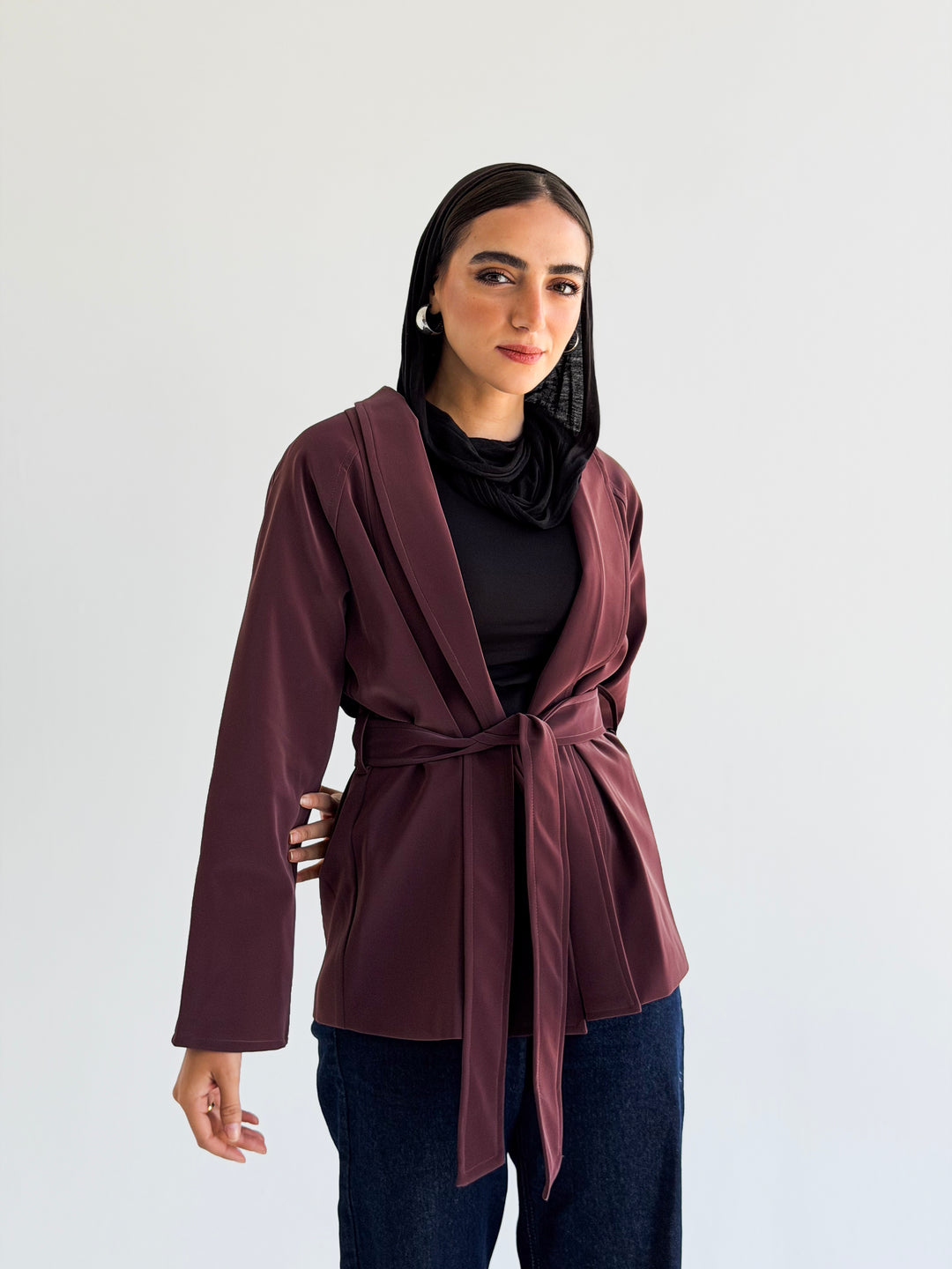 The icon Jacket in burgundy