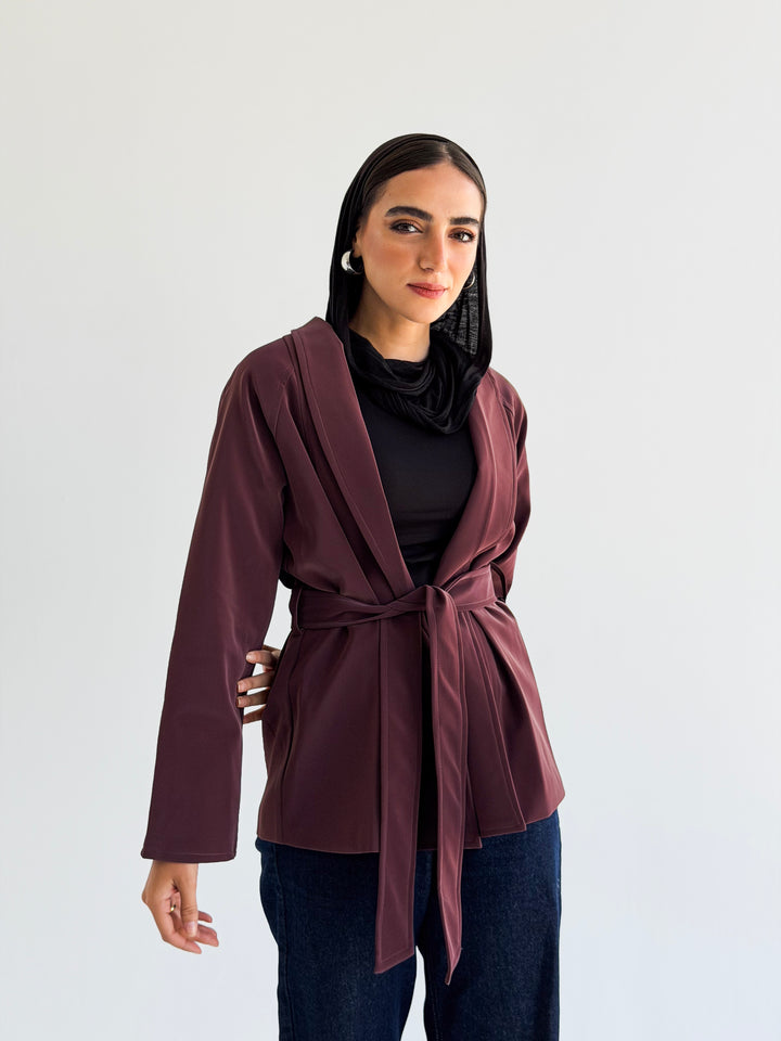 The icon Jacket in burgundy
