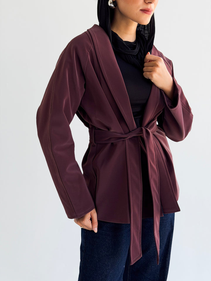 The icon Jacket in burgundy