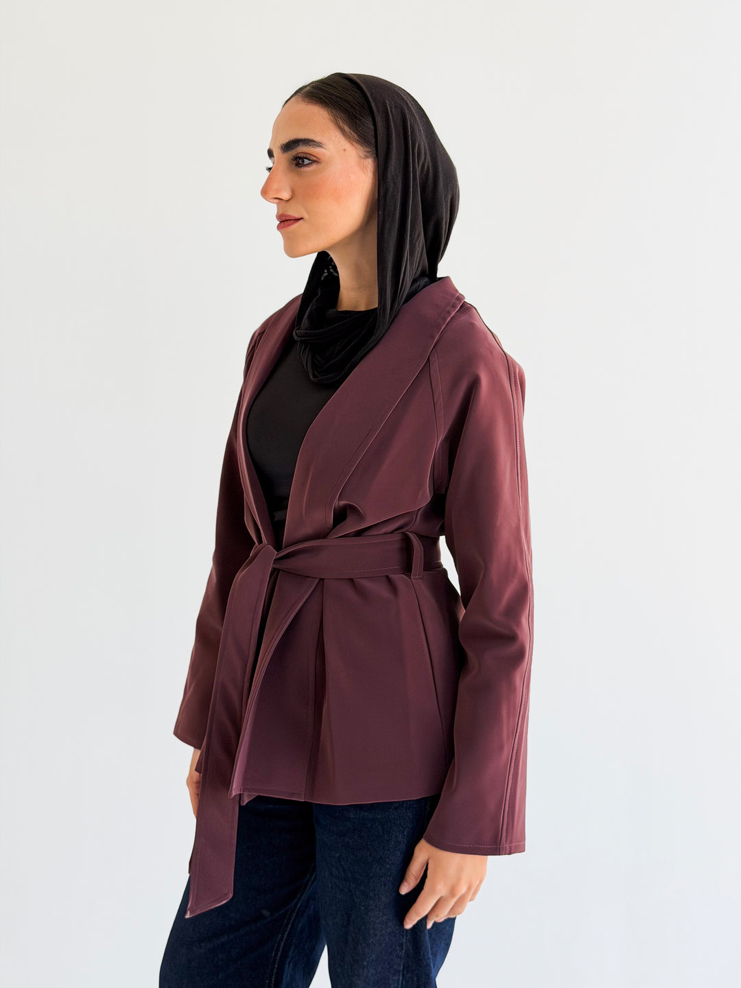The icon Jacket in burgundy