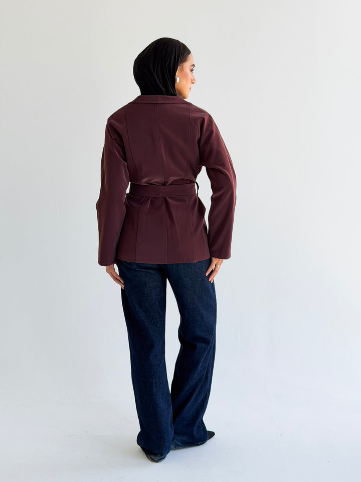 The icon Jacket in burgundy