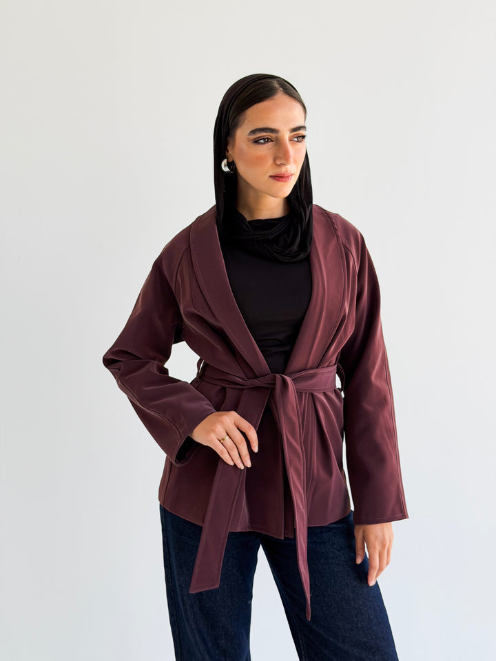 The icon Jacket in burgundy