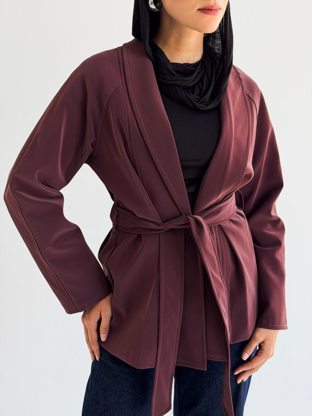 The icon Jacket in burgundy