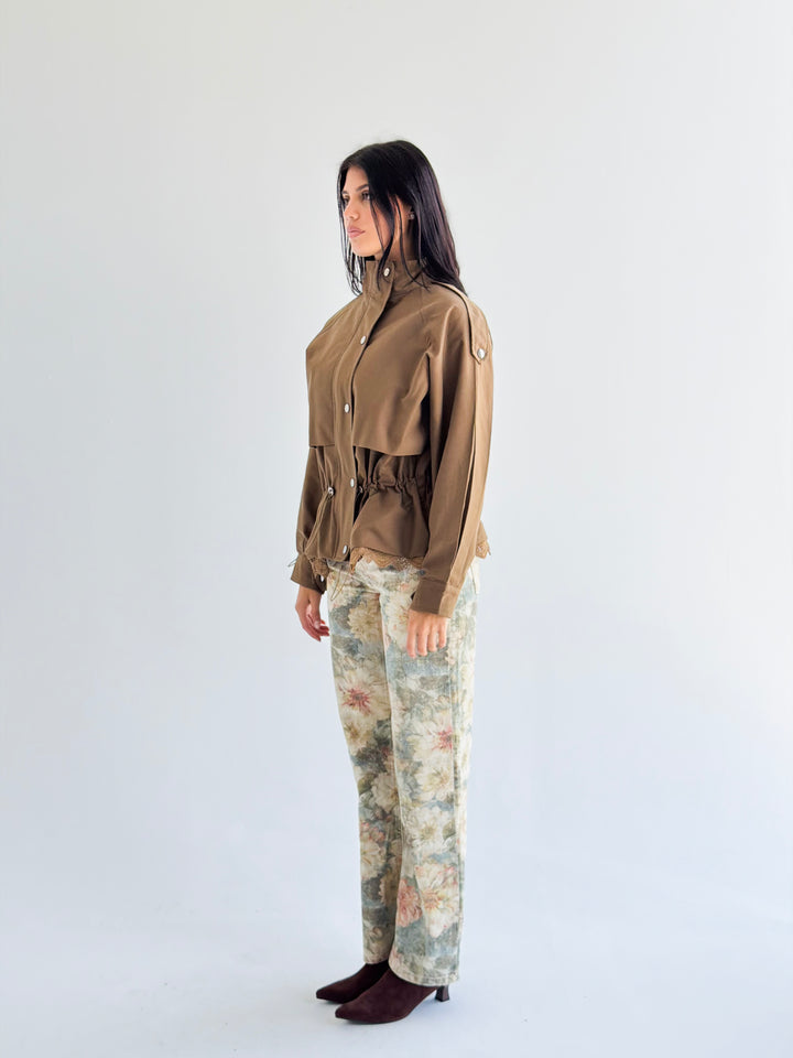 Lace layer Jacket in Camel