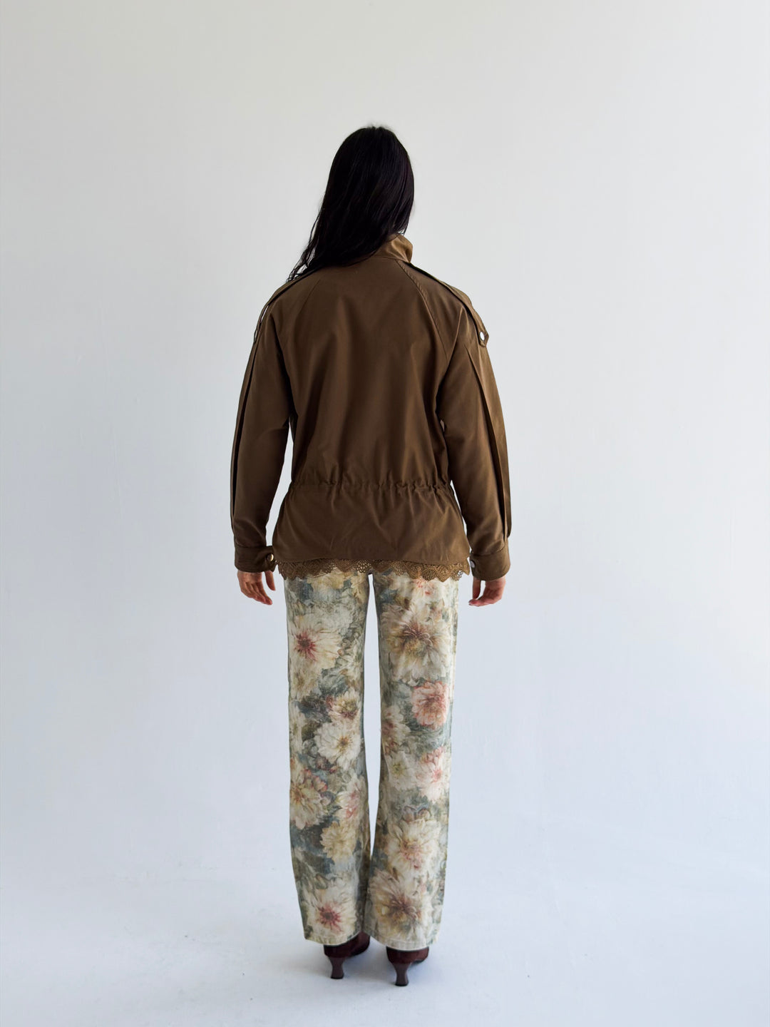 Lace layer Jacket in Camel
