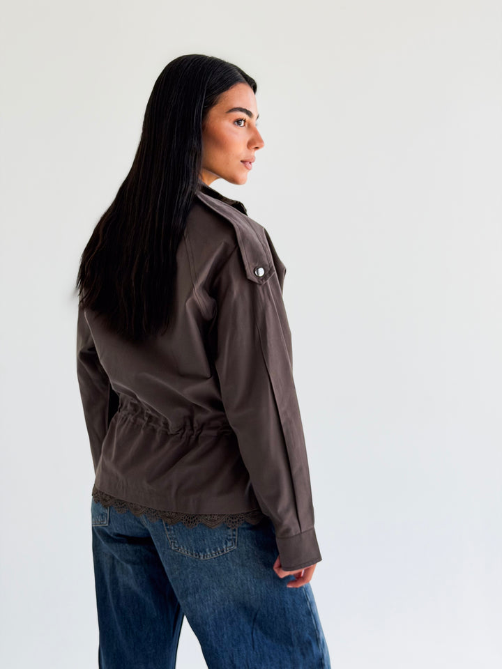 Lace layer Jacket in Gray