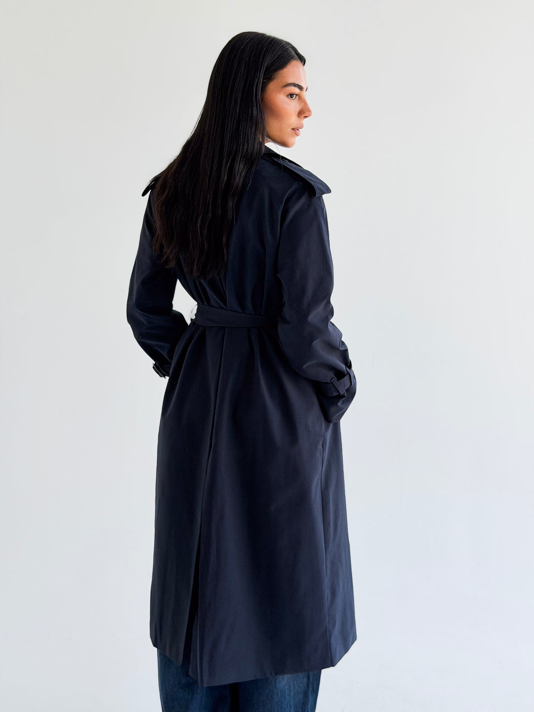 The Classic edit trench coat in Navy blue