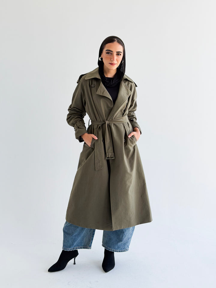 The Classic edit trench coat in olive