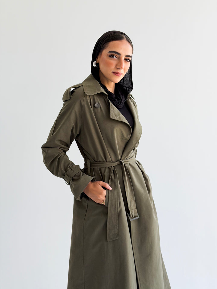 The Classic edit trench coat in olive