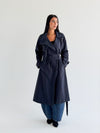 Double Eyelet trench coat in Navy blue