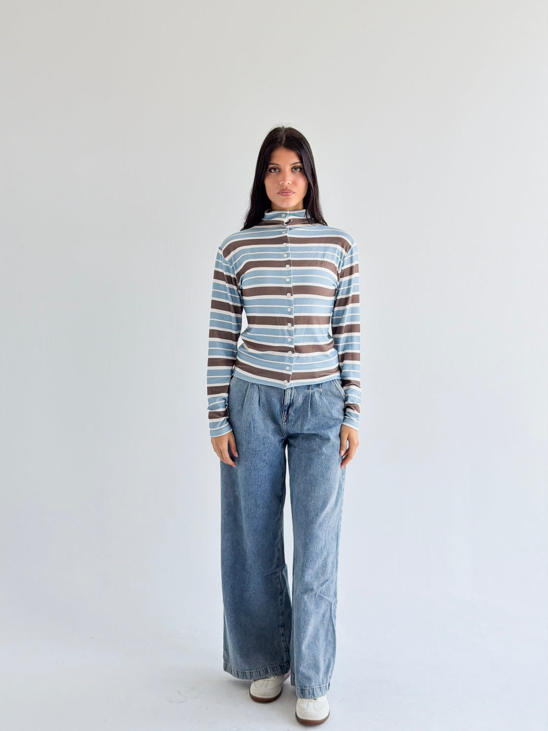 The striped Edit in sky blue