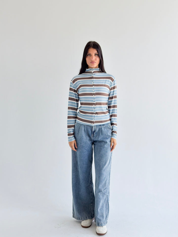 The striped Edit in sky blue