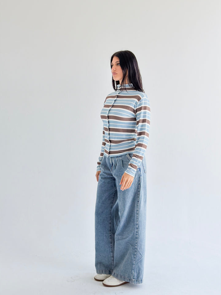The striped Edit in sky blue