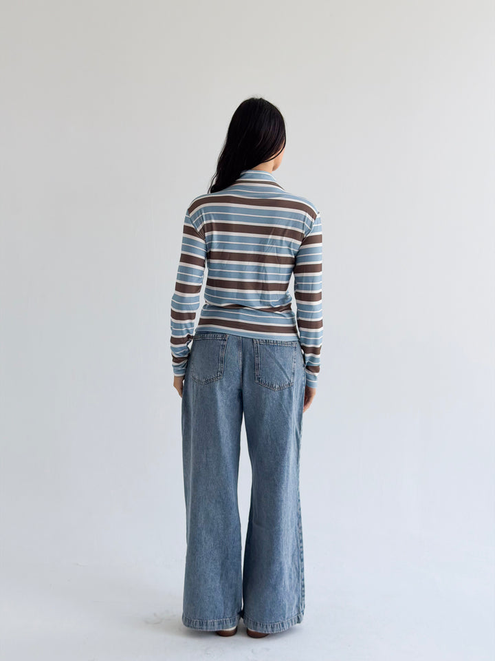 The striped Edit in sky blue