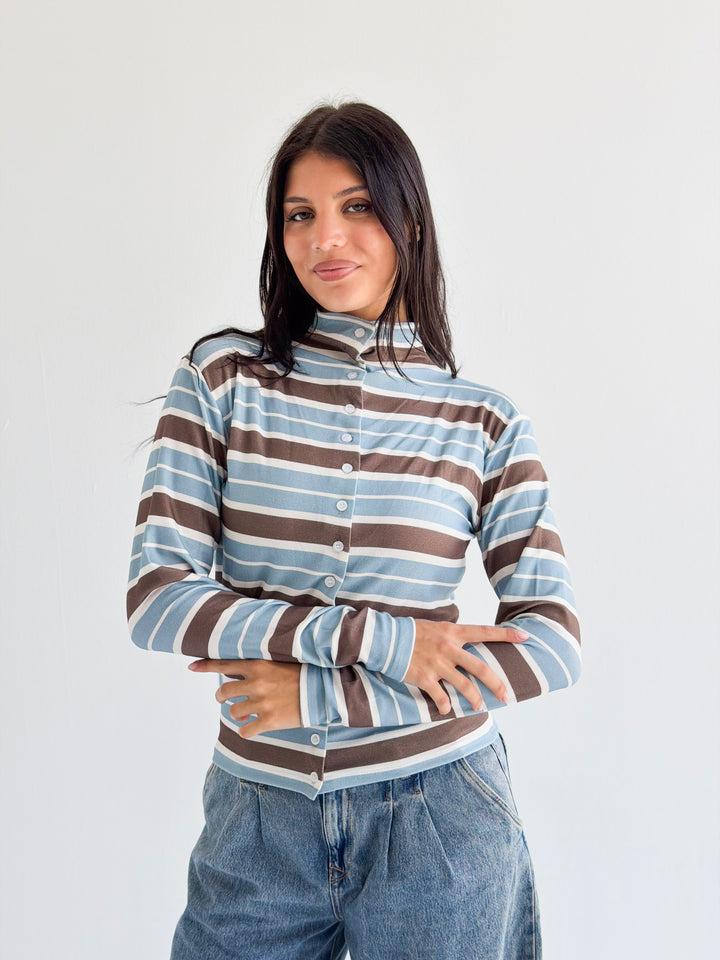 The striped Edit in sky blue