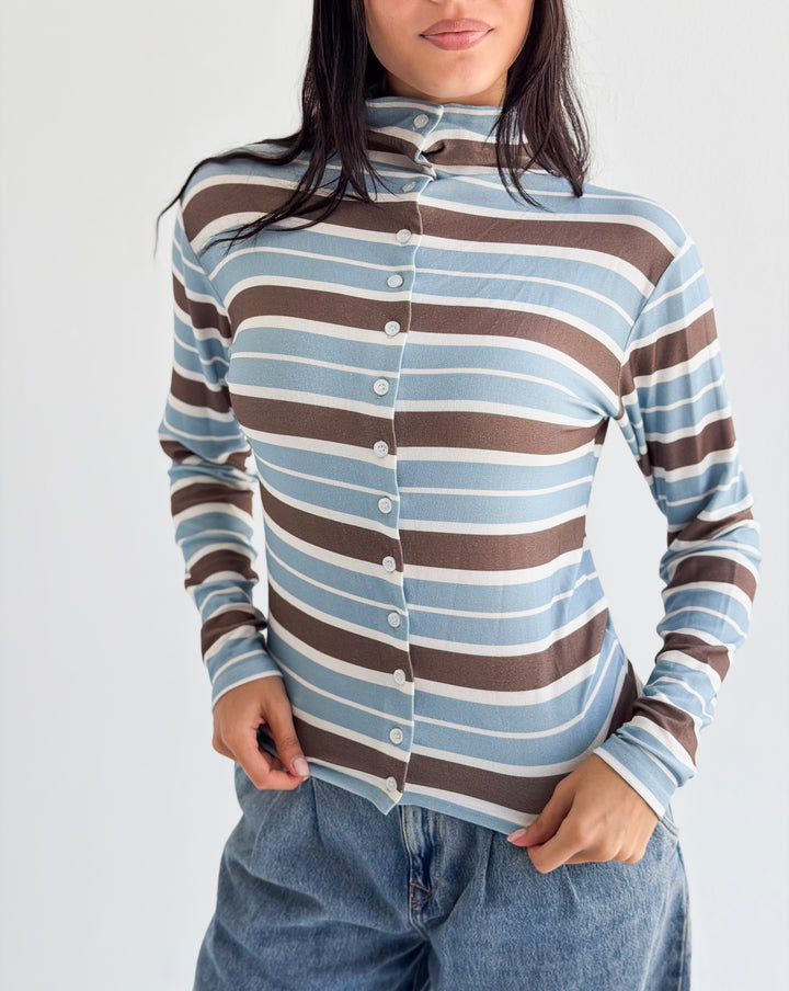 The striped Edit in sky blue