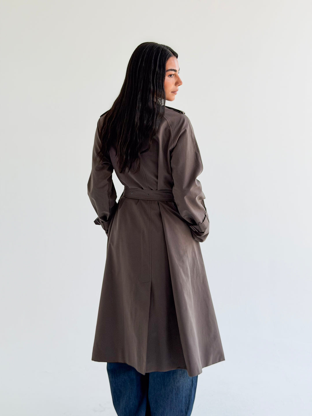 Double Eyelet trench coat in Gray