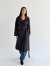Double Eyelet trench coat in Black