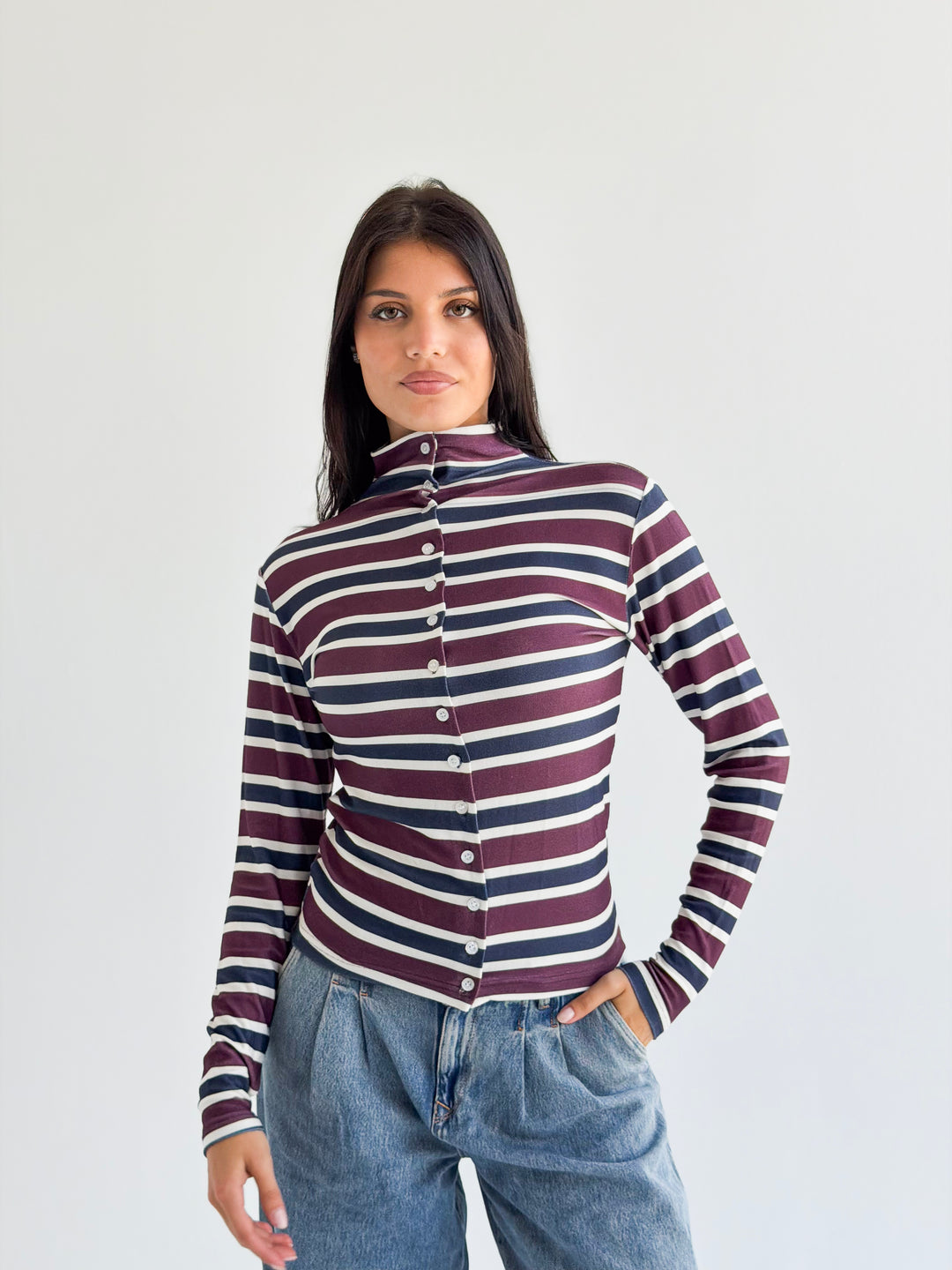 The Striped Edit in Burgundy