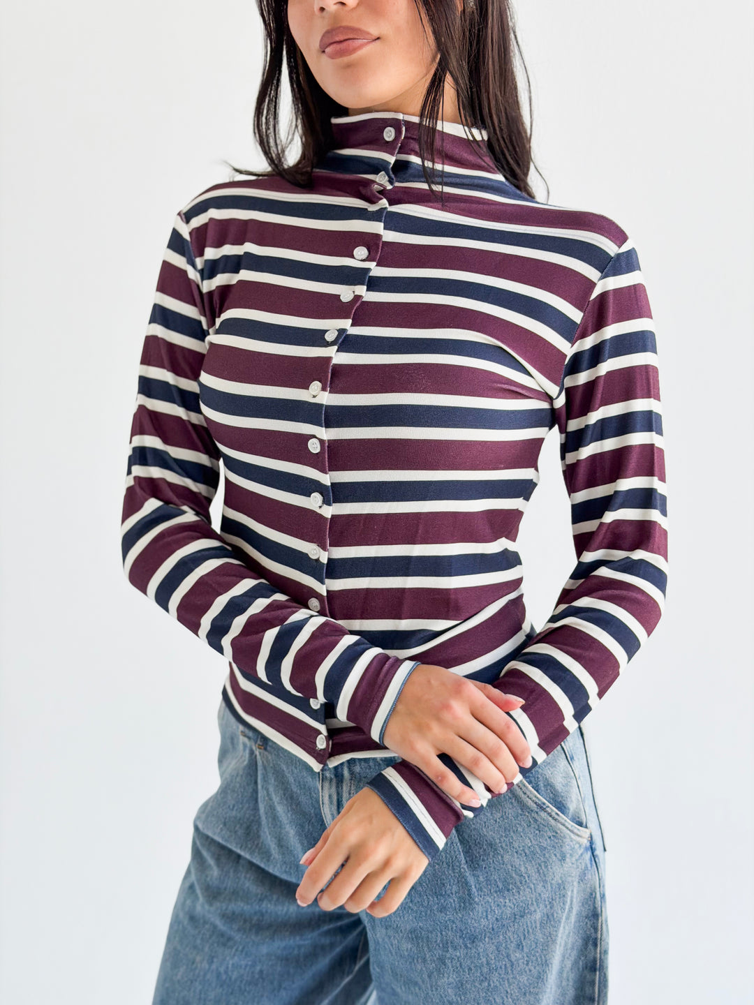 The Striped Edit in Burgundy